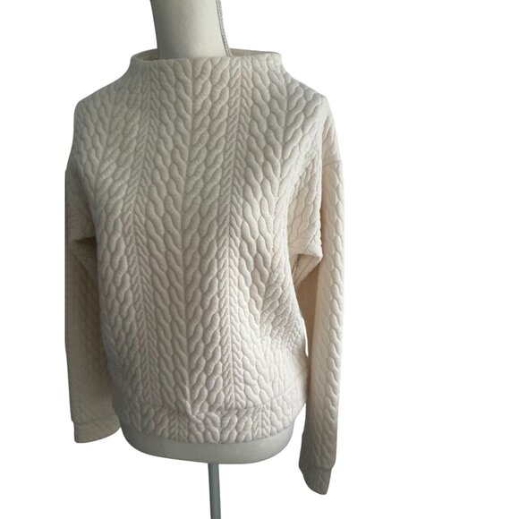 GAP Fit Cream Mockneck Long Sleeve Top Size XS - Picture 2 of 7